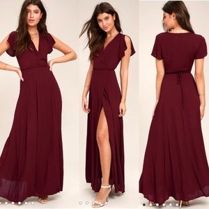 Heart of Marigold Burgundy Wrap Maxi Dress - NWT